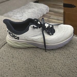 Hoka White and Navy Athletic Shoes
